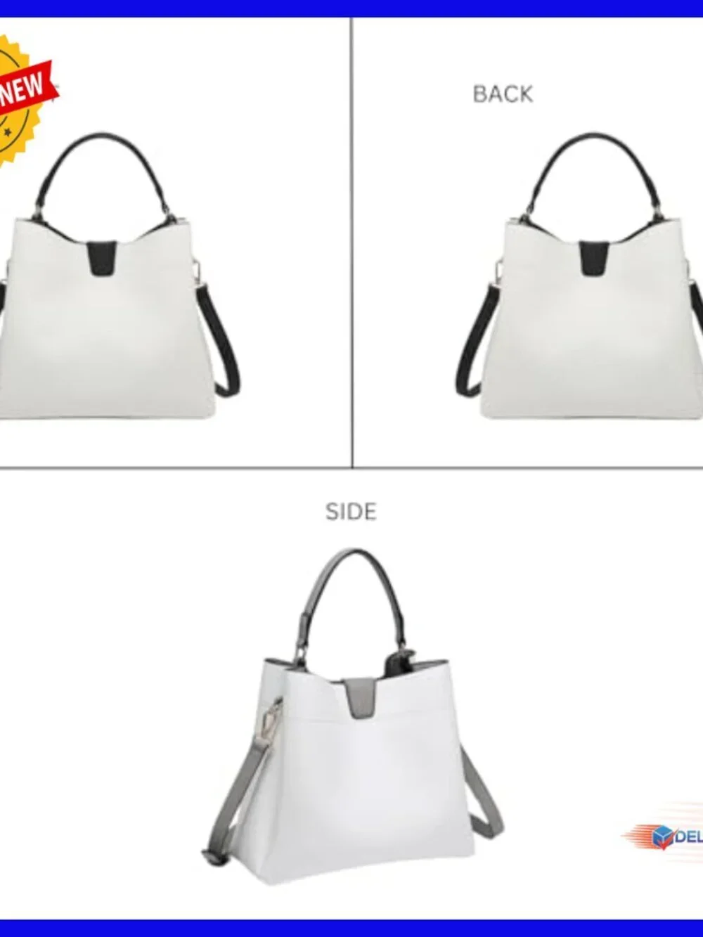 Vegan Leather Satchel Hobo Tote Bag with Adjustable Strap for Women
